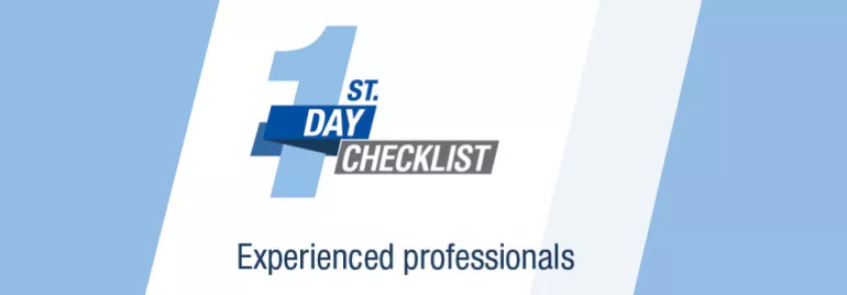 The first day: a guide for experienced professionals