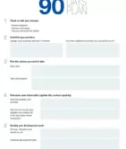 90-day plan template with steps for setting goals and priorities.