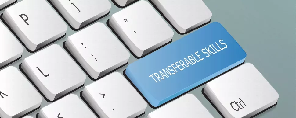 Keyboard with 'Transferable Skills' key highlighted.