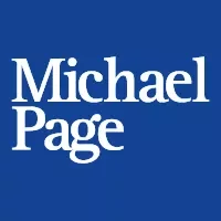Logo with the text 'Michael Page' in white on a blue background.